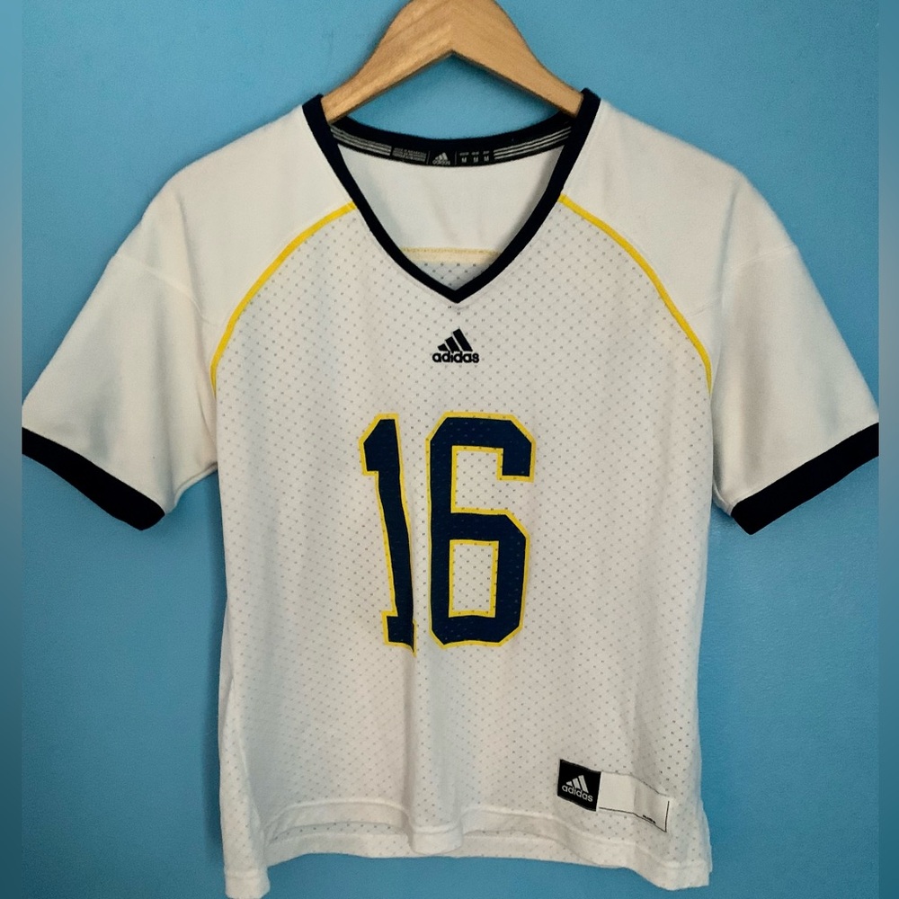 Adidas Women’s Michigan Wolverines Jersey White No.16 Size M